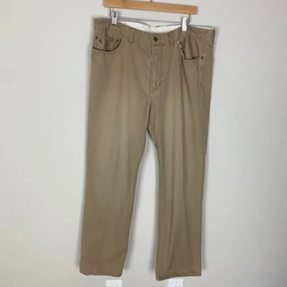 Polo by Ralph Lauren Tan Denim Jeans Straight Leg Mens 40x32 Khaki - Picture 1 of 8